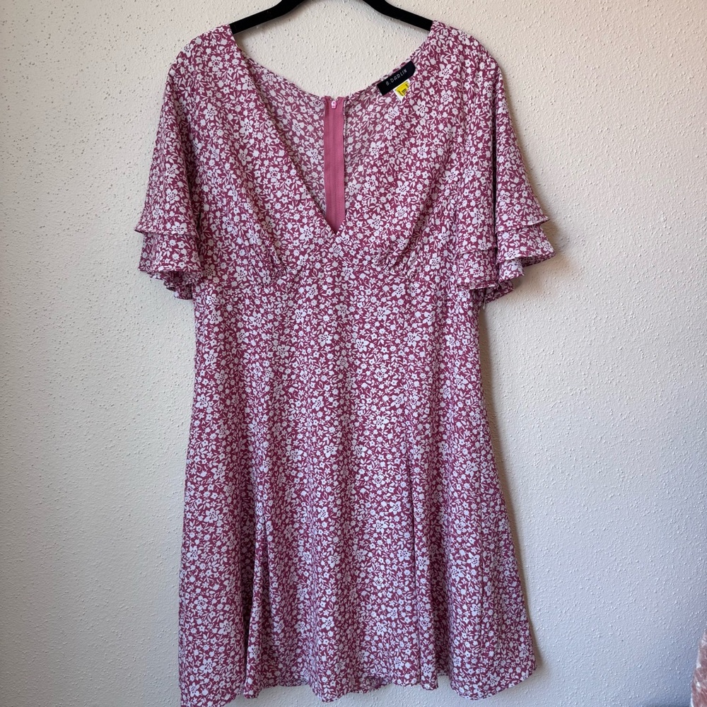 B Darlin Pink Floral Midi Dress